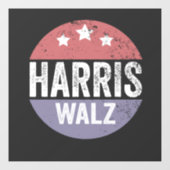 Harris Walz 2024 Verkiezingen Kamala Tim Waltz Ame Raamsticker (Vel)
