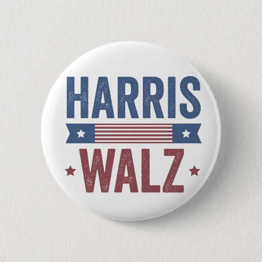 Harris Walz 2024 Verkiezingen Kamala Tim Waltz Ame Ronde Button 5,7 Cm (Voorkant)