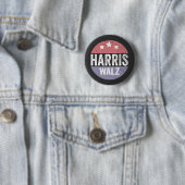 Harris Walz 2024 Verkiezingen Kamala Tim Waltz Ame Ronde Button 5,7 Cm (In situ)