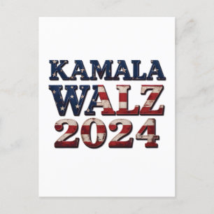 Harris Walz 2024 Verkiezingen Kamala Tim Waltz Briefkaart
