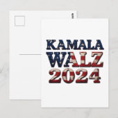 Harris Walz 2024 Verkiezingen Kamala Tim Waltz Briefkaart (Voorkant / Achterkant)