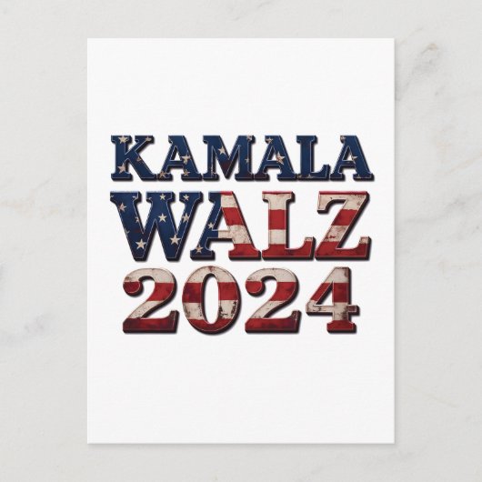 Harris Walz 2024 Verkiezingen Kamala Tim Waltz Briefkaart (Voorkant)