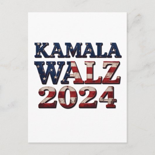 Harris Walz 2024 Verkiezingen Kamala Tim Waltz Feestdagenkaart (Voorkant)