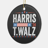 Harris Walz 2024 Verkiezingen Kamala Tim Waltz Keramisch Ornament (Links)