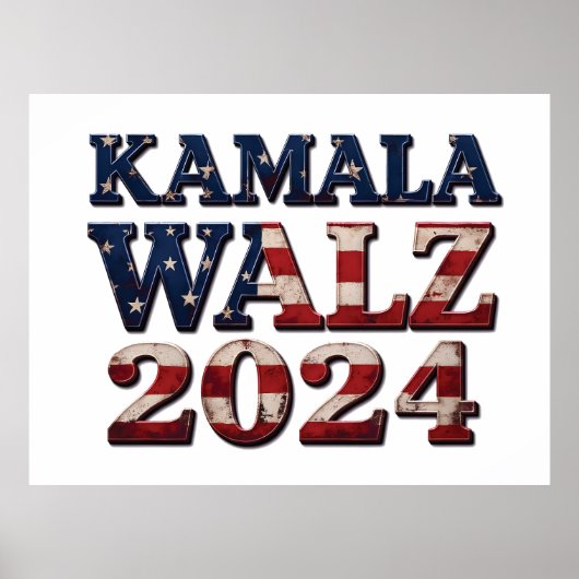 Harris Walz 2024 Verkiezingen Kamala Tim Waltz Poster (Voorkant)