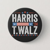 Harris Walz 2024 Verkiezingen Kamala Tim Waltz Ronde Button 5,7 Cm (Voorkant)