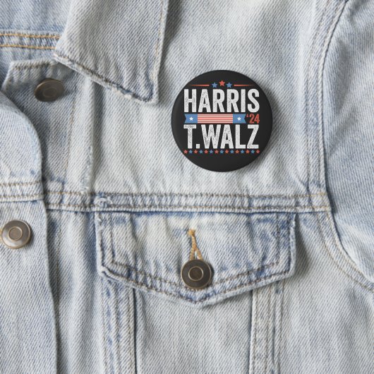 Harris Walz 2024 Verkiezingen Kamala Tim Waltz Ronde Button 5,7 Cm (In situ)