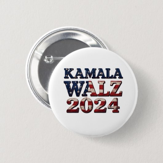 Harris Walz 2024 Verkiezingen Kamala Tim Waltz Ronde Button 5,7 Cm (Voorkant /achterkant)