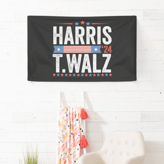 Harris Walz 2024 Verkiezingen Kamala Tim Waltz Spandoek (Insitu)