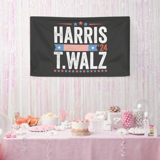 Harris Walz 2024 Verkiezingen Kamala Tim Waltz Spandoek (Feest)
