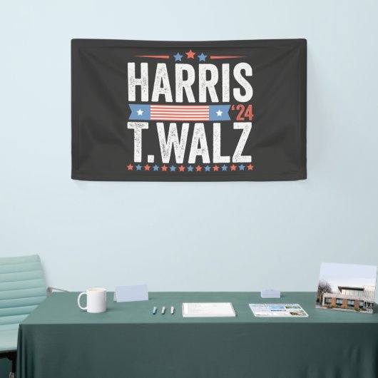 Harris Walz 2024 Verkiezingen Kamala Tim Waltz Spandoek (Beurs)