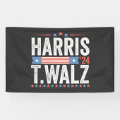 Harris Walz 2024 Verkiezingen Kamala Tim Waltz Spandoek (Horizontaal)
