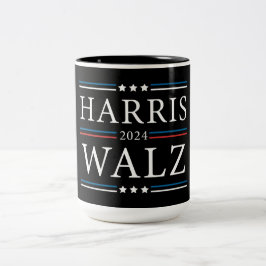 Harris Walz 2024 verkiezingen Tweekleurige Koffiemok