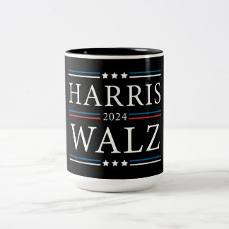 Harris Walz 2024 verkiezingen Tweekleurige Koffiemok