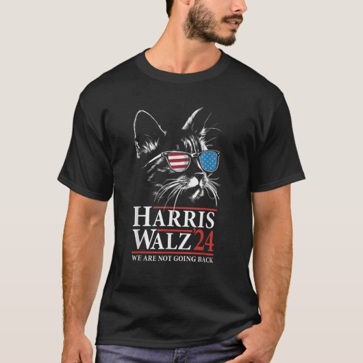 Harris Walz 2024 Verkiezingen We gaan niet terug D T-shirt (Voorkant)