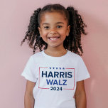 Harris Walz 2024 Verkiezingen Witte Kind T-shirt<br><div class="desc">Kamala Harris voor President en Tim Walz voor Vice President 2024 T-shirt van het Witte Kind voor de Amerikaanse presidentsverkiezingen. Eenvoudig en modern design in koninklijk blauw,  marine en rode kleuren met sterren en strepen accenten.</div>