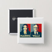 Harris Walz 2024 Vierkante Button 5,1 Cm (Voorkant /achterkant)