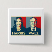 Harris Walz 2024 Vierkante Button 5,1 Cm (Voorkant)