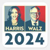 Harris Walz 2024 Vierkante Sticker (Voorkant)