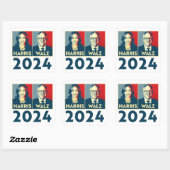 Harris Walz 2024 Vierkante Sticker (Vel)