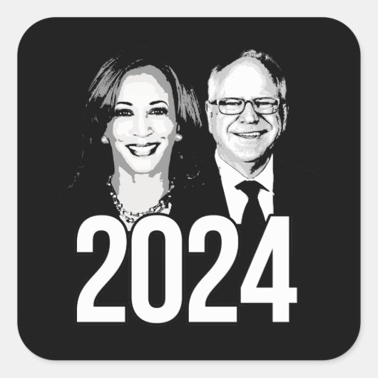 Harris Walz 2024 Vierkante Sticker (Voorkant)