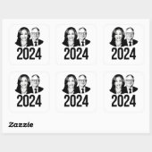 Harris Walz 2024 Vierkante Sticker (Vel)