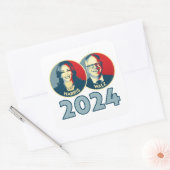 Harris Walz 2024 Vierkante Sticker (Envelop)