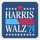 Harris Walz 2024 Vierkante Sticker (Voorkant)