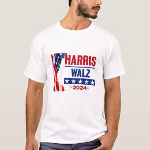 Harris Walz 2024 voor de mensen rood wit en blauw T-shirt