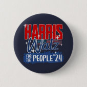 Harris Walz 2024 voor de People Election Democraat Ronde Button 5,7 Cm (Voorkant)