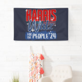 Harris Walz 2024 voor de People Election Democraat Spandoek (Insitu)