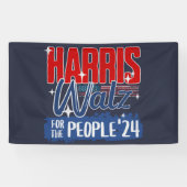 Harris Walz 2024 voor de People Election Democraat Spandoek (Horizontaal)