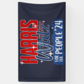 Harris Walz 2024 voor de People Election Democraat Spandoek (Verticaal)