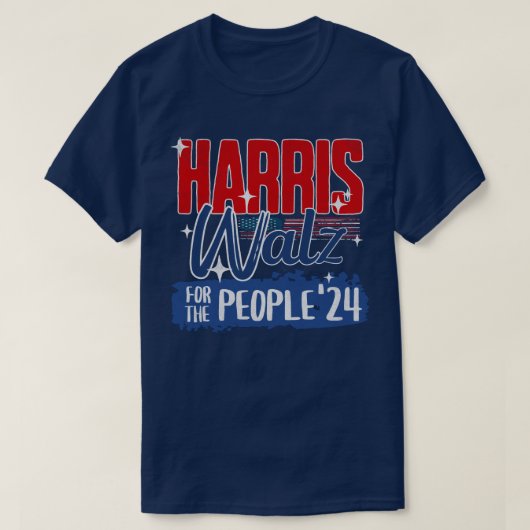 Harris Walz 2024 voor de People Election Democraat T-shirt (Design voorkant)