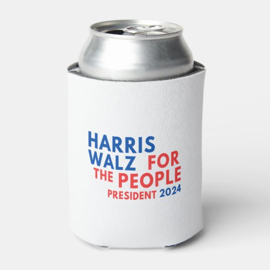 Harris Walz 2024 voor het volk Blikjeskoeler (Blikje Voorkant)