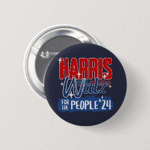 Harris Walz 2024 Voor het Volk Verkiezing Democraa Ronde Button 5,7 Cm
