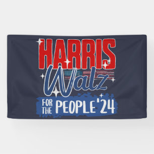 Harris Walz 2024 Voor het Volk Verkiezing Democraa Spandoek