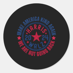 Harris Walz 2024 voor Kamala Make America Kind Aga Ronde Sticker