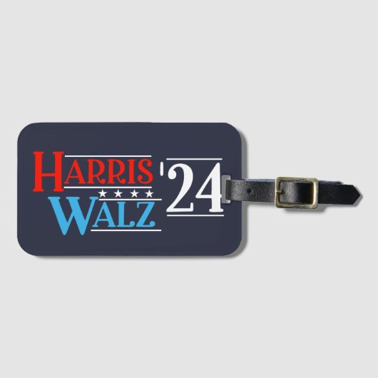 Harris Walz 2024 voor President Bagagelabel (Voorkant (horizontaal))