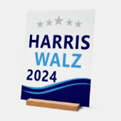 Harris Walz 2024 voor President Blauwe Golf Acryl Bord (Hoek)