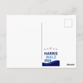 Harris Walz 2024 voor President Blue Wave Briefkaart (Achterkant)