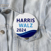 Harris Walz 2024 voor President Blue Wave Button (In situ)