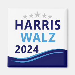 Harris Walz 2024 voor President Blue Wave Magneet