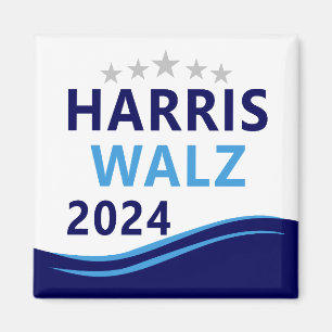Harris Walz 2024 voor President Blue Wave Magneet