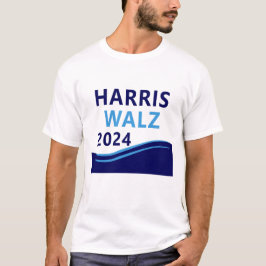 Harris Walz 2024 voor President Blue Wave T-shirt