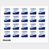 Harris Walz 2024 voor President Blue Wave Vierkante Sticker (Vel)
