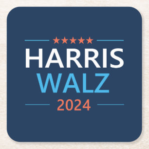 Harris Walz 2024 voor President Kartonnen Onderzetters