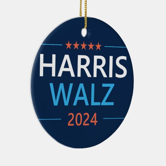 Harris Walz 2024 voor President Keramisch Ornament (Rechts)