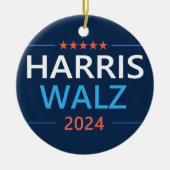 Harris Walz 2024 voor President Keramisch Ornament (Voorkant)