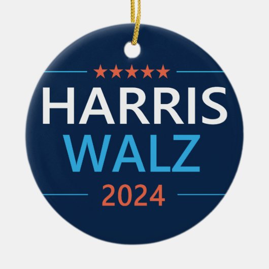 Harris Walz 2024 voor President Keramisch Ornament (Voorkant)